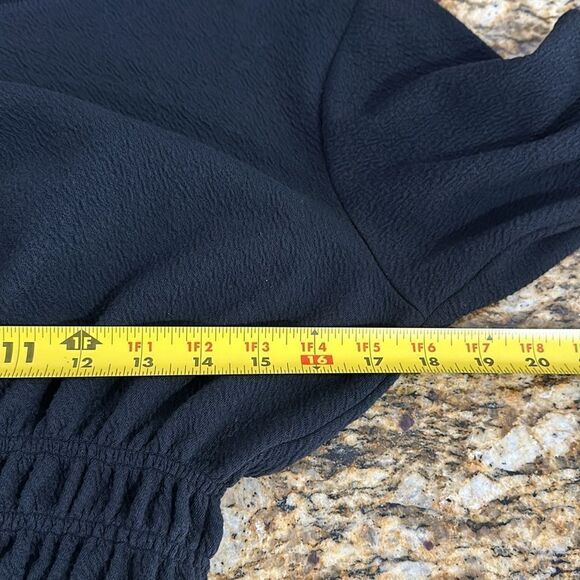 Maeve By Anthropologie Black Textured Cropped Smocked Boatneck Sweater Size S - Picture 9 of 11